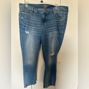 Torrid Jeans Size 20R Boyfriend Straight Vintage Stretch Distressed